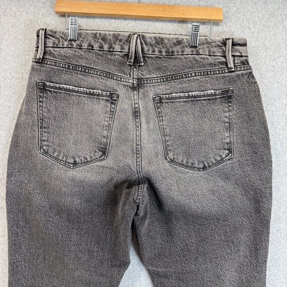 Good American Jeans Denim Straight Twist Slit Gray Black Womens Size 12 / 31 - Picture 8 of 14